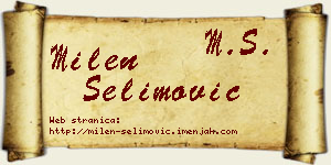 Milen Selimović vizit kartica